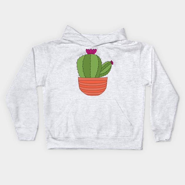 Cute Cactus Design #40: Big And Sideways Cactus Kids Hoodie by DreamCactus